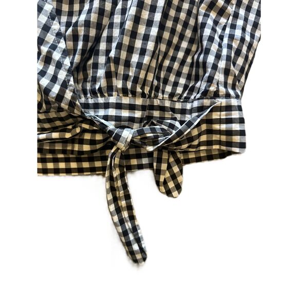 Madewell Black and White Gingham Wrap Blouse - Picture 6 of 7